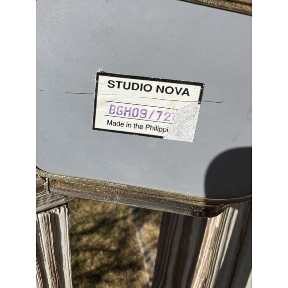 VTG Handmade Red Stained Glass & Metal Standing Angel With Harp Mirror Bottom - Picture 6 of 6